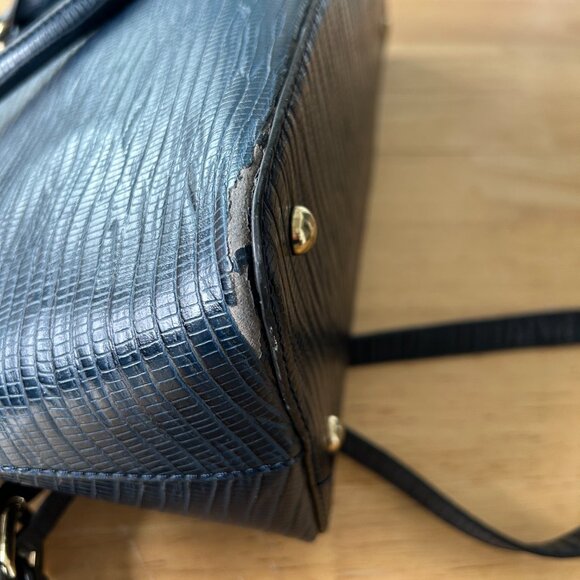 Navy Faux Crocodile/Snake Purse Tote Bag - Picture 10 of 13